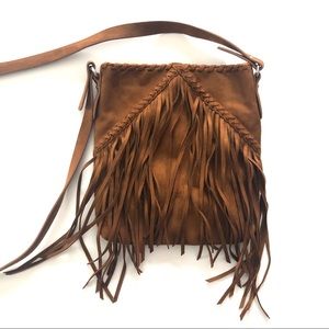 Express suede crossbody purse